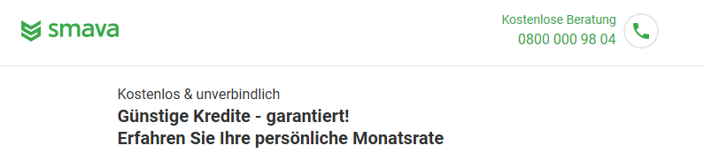 Günstige Kredite vergleichen mit smava